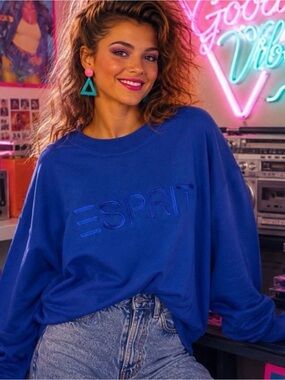 Esprit large Women's Blue Logo Sweatshirt